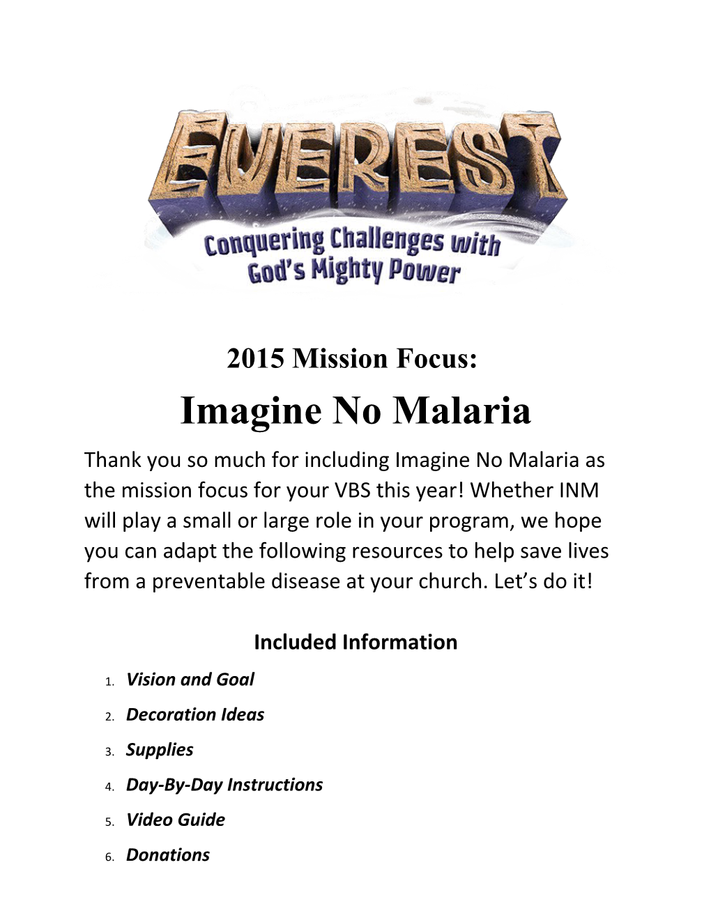 2015 Mission Focus