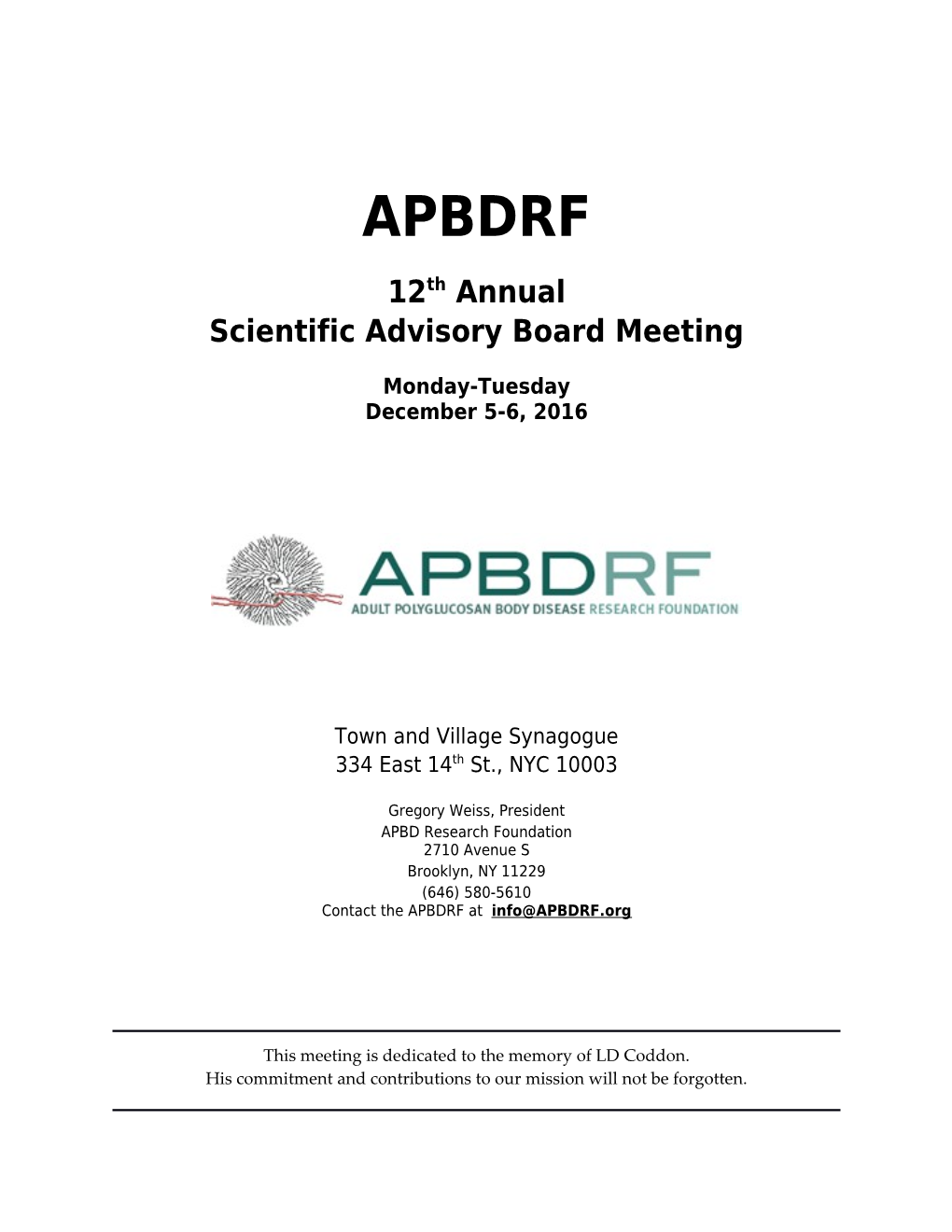 Scientific Advisory Board Meeting