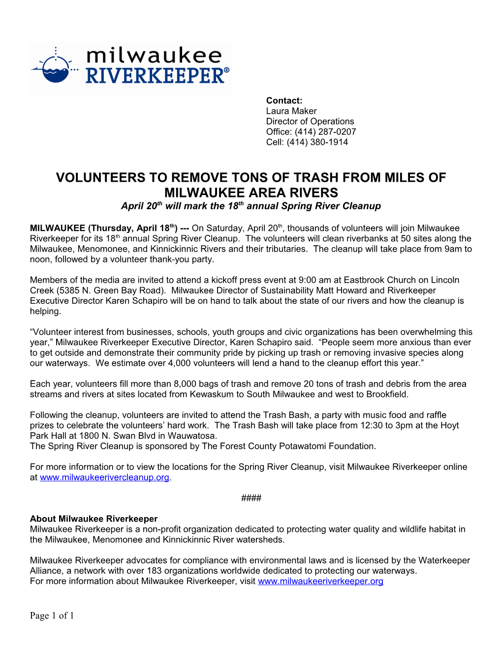 Volunteers to Remove Tons of Trashfrom Miles of Milwaukee Area Rivers