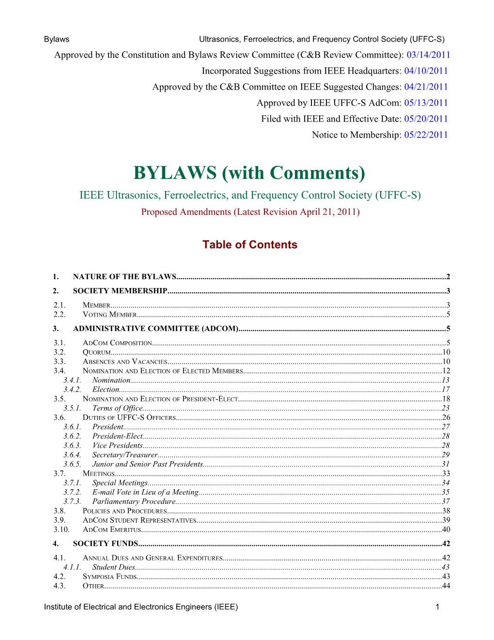 UFFC-S Bylaws - with Comments
