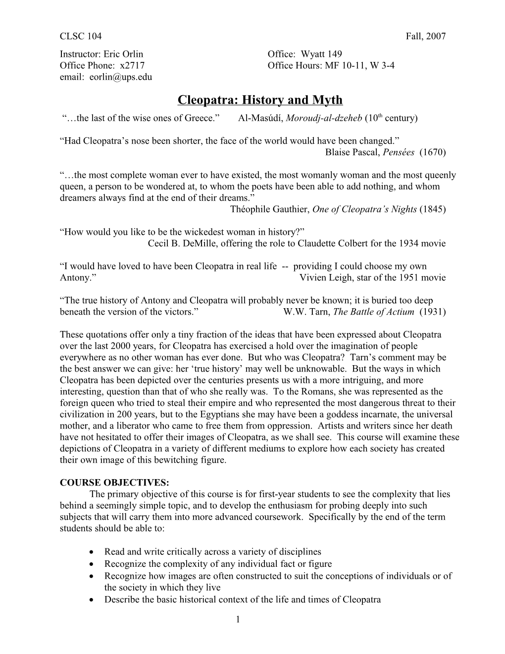 Cleopatra: History and Myth