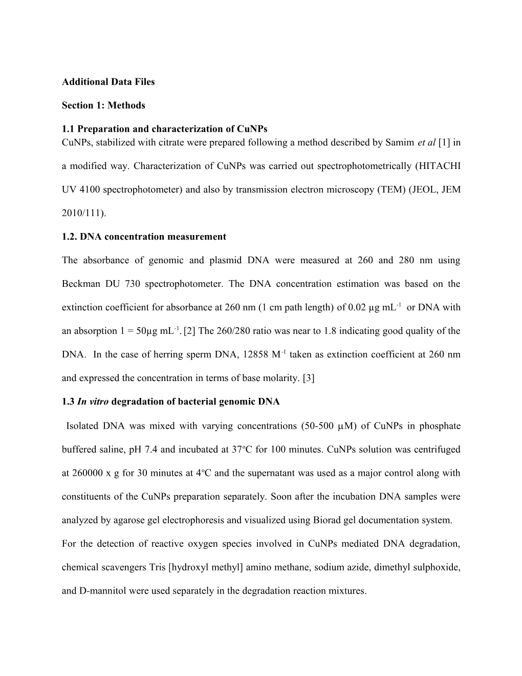 1.1 Preparation and Characterization of Cunps