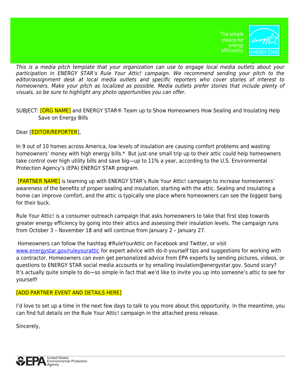 This Is a Media Pitch Template That Your Organization Can Use to Engage Local Media Outlets