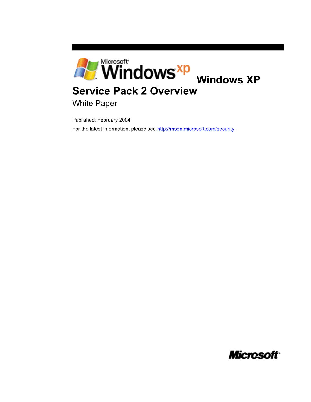 Windows XP Service Pack 2 Overview