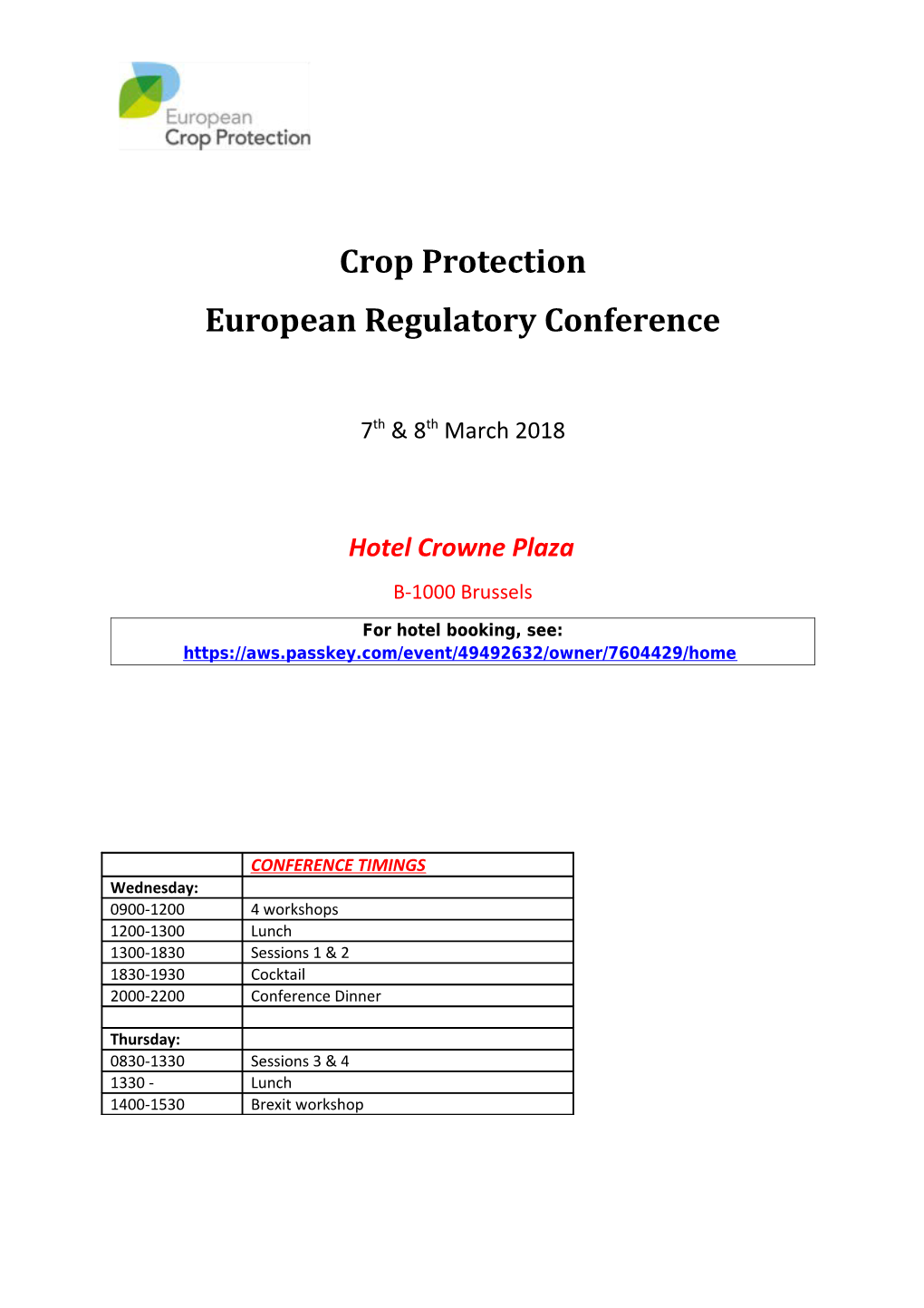 Regulatory Conference for Plant Protection Products