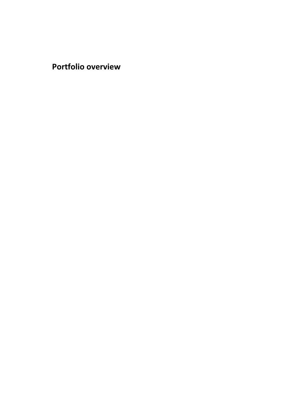 Portfolio Overview