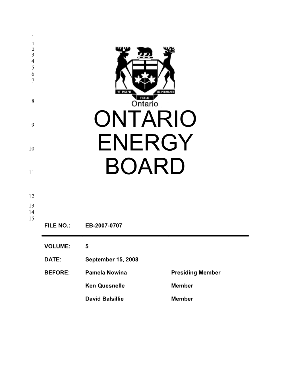 The Ontario Energy Board