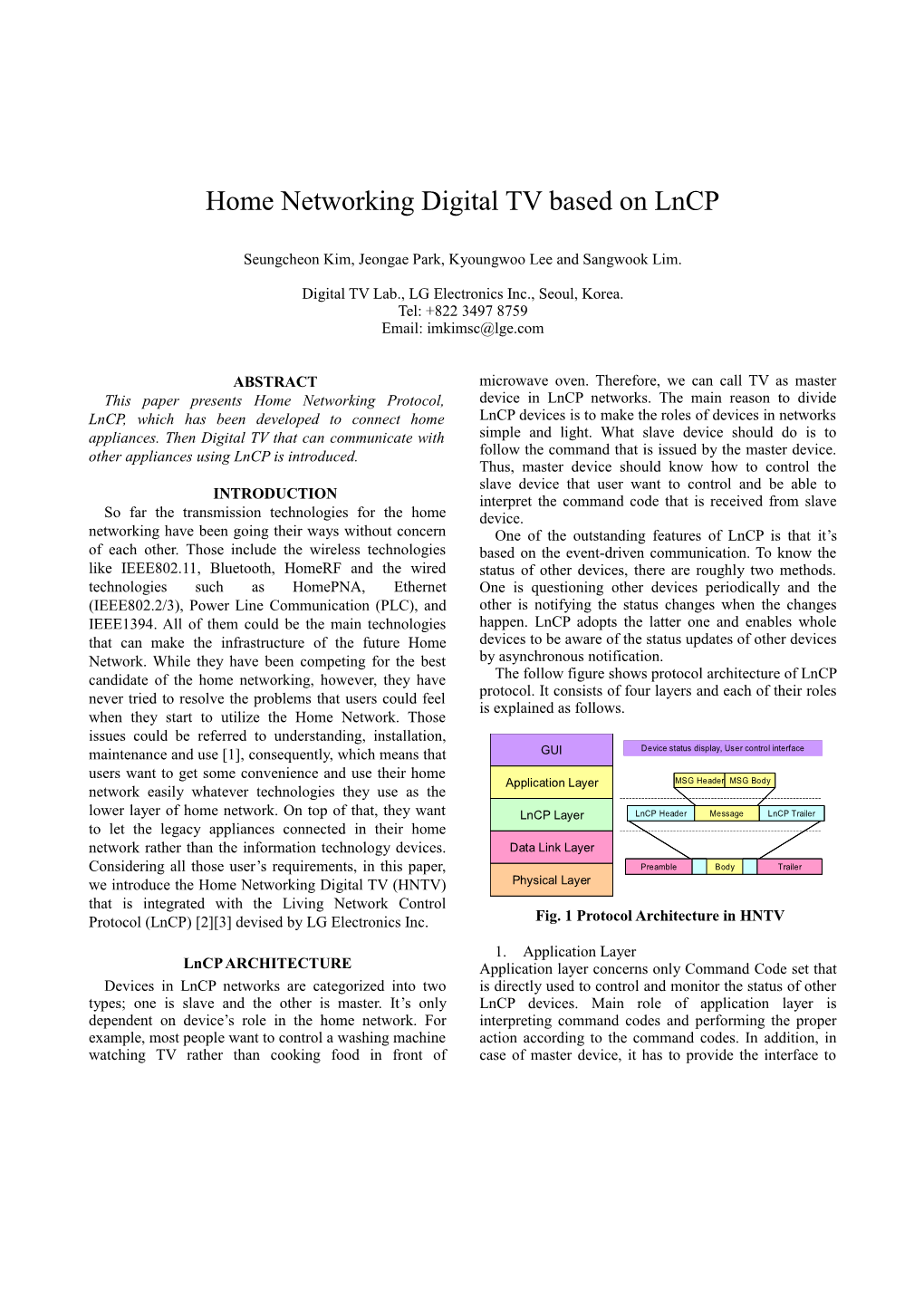 Title: Home Networking TV Based on Lncp