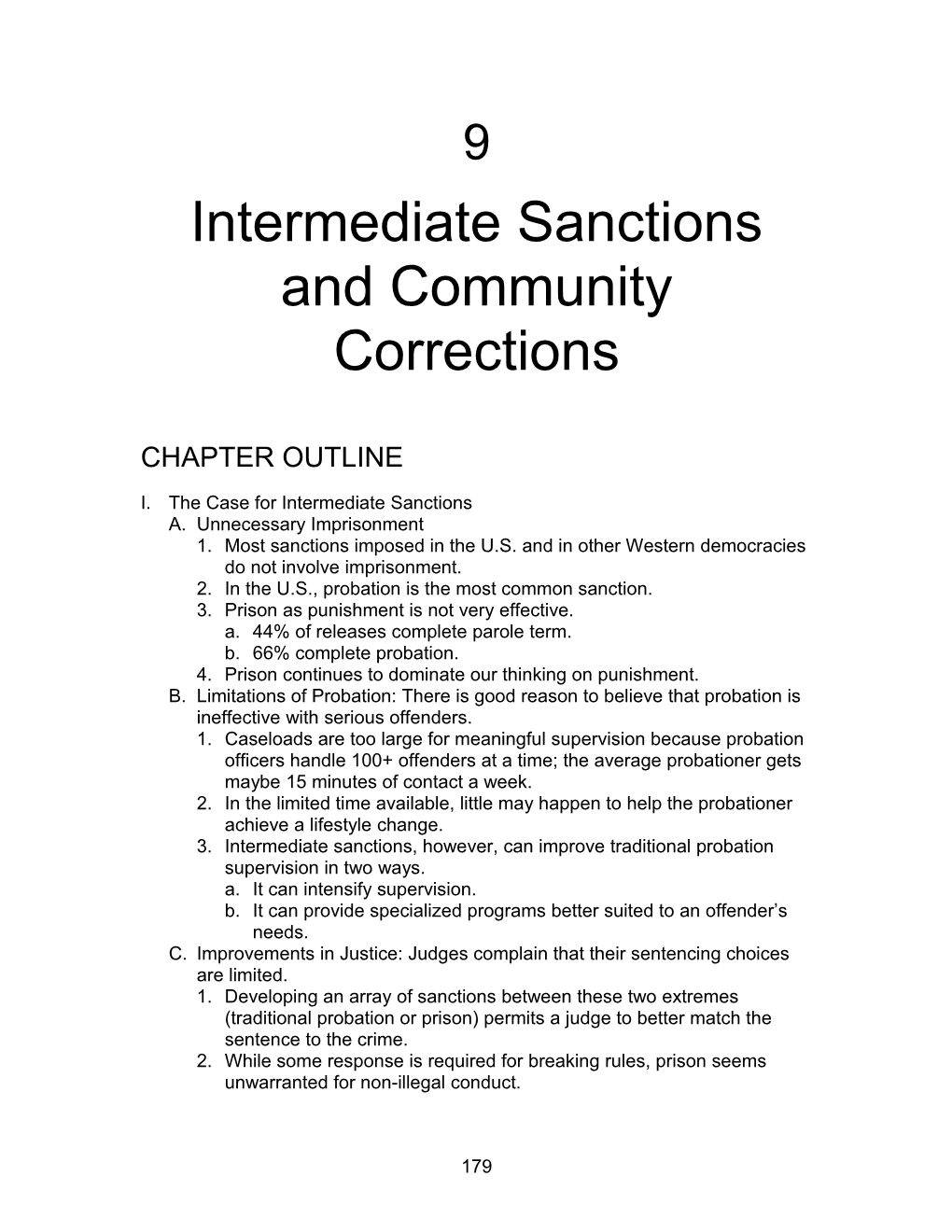 Intermediate Sanctions and Community Corrections