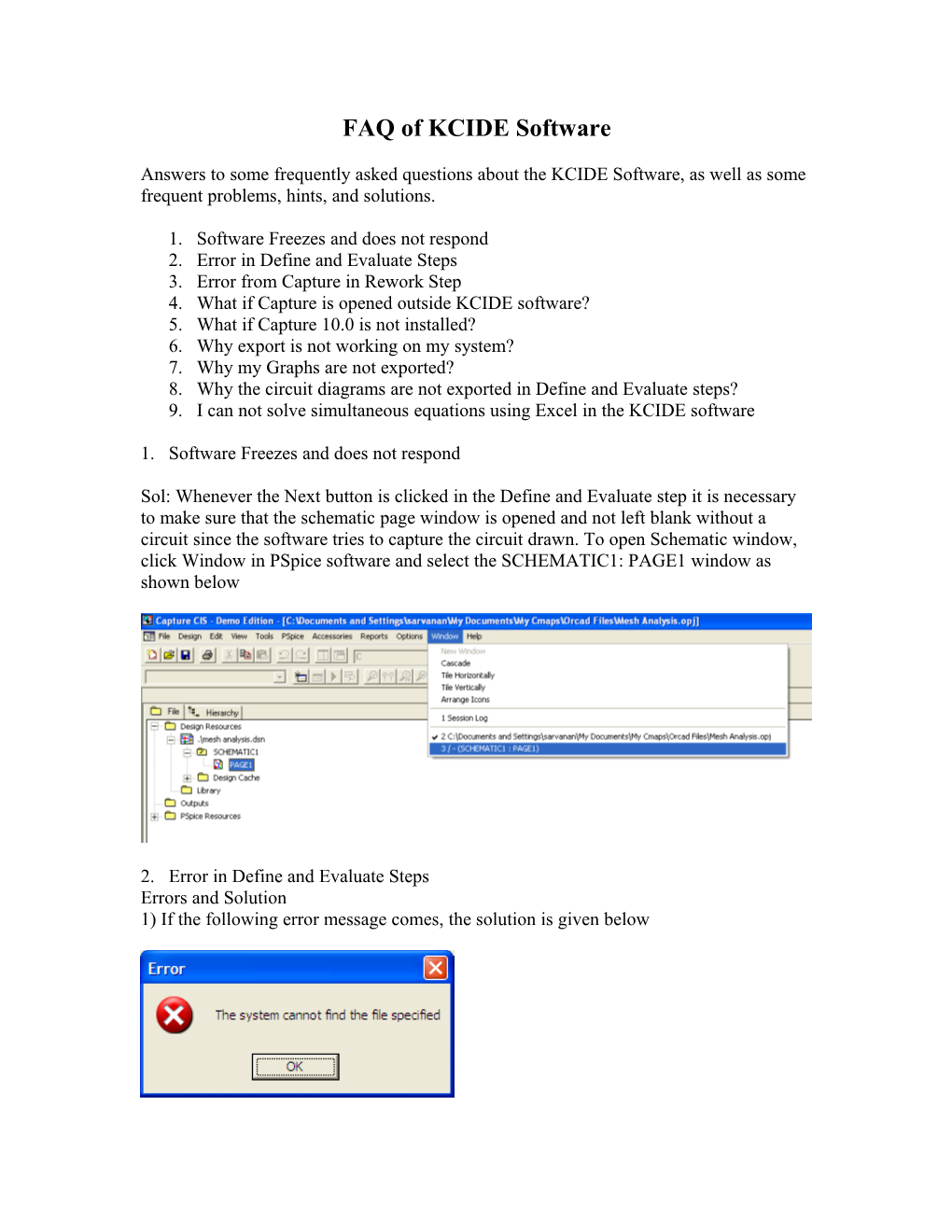 General Requirements for IDE Software