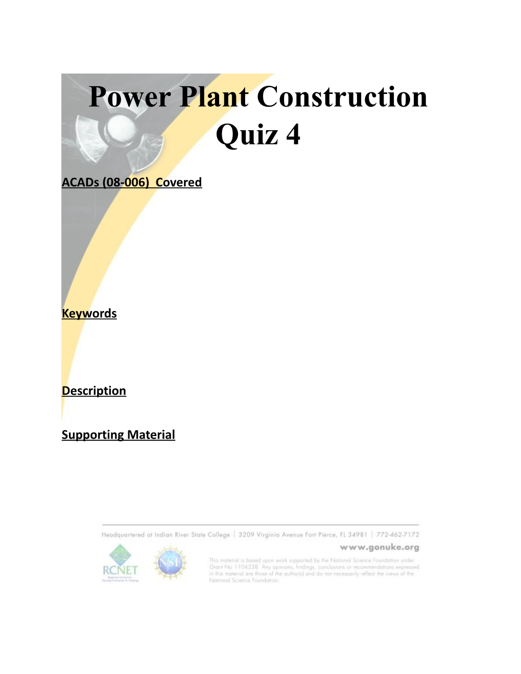 Power Plant Construction & QA/QC QA 212