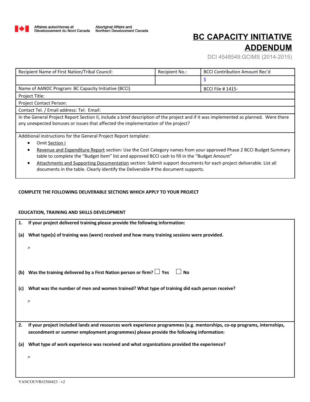 Bc Capacity Initiative Addendum