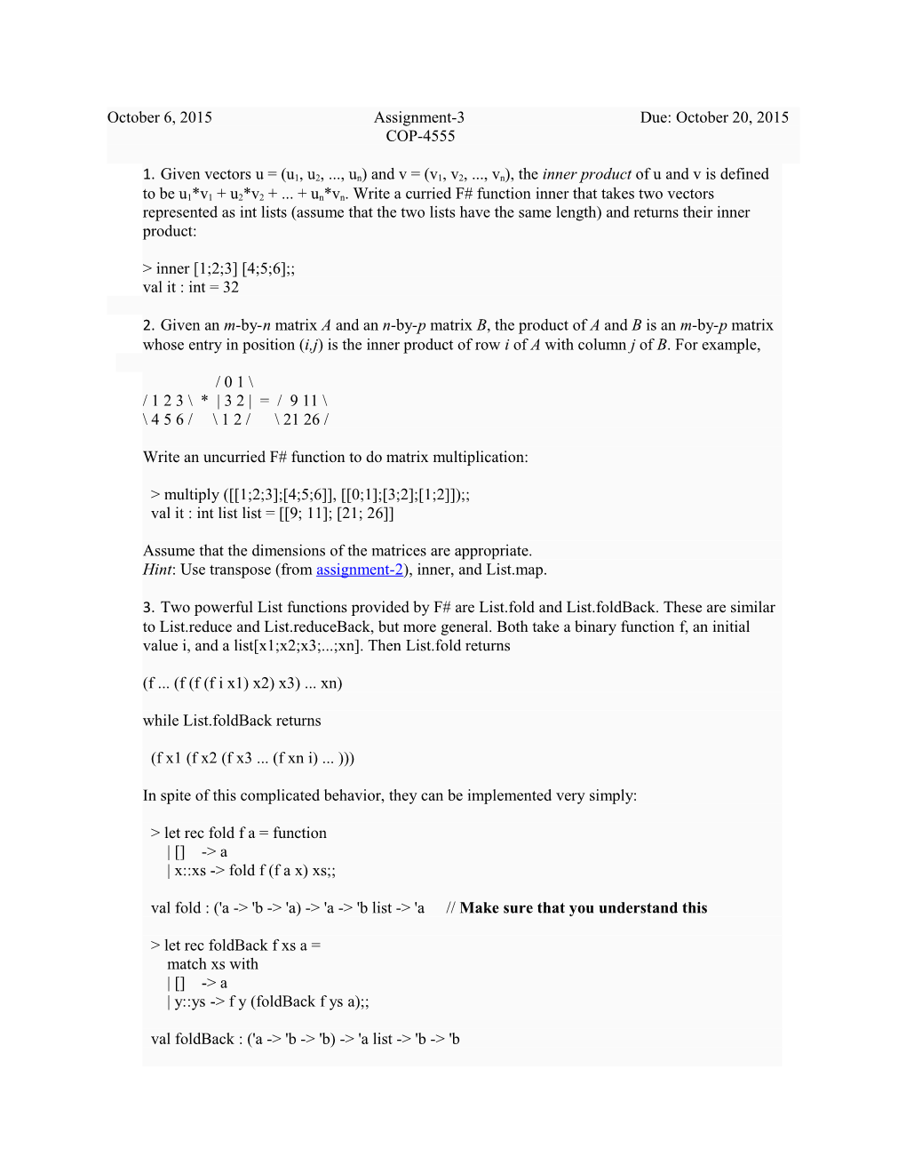 Write an Uncurried F# Function to Do Matrix Multiplication