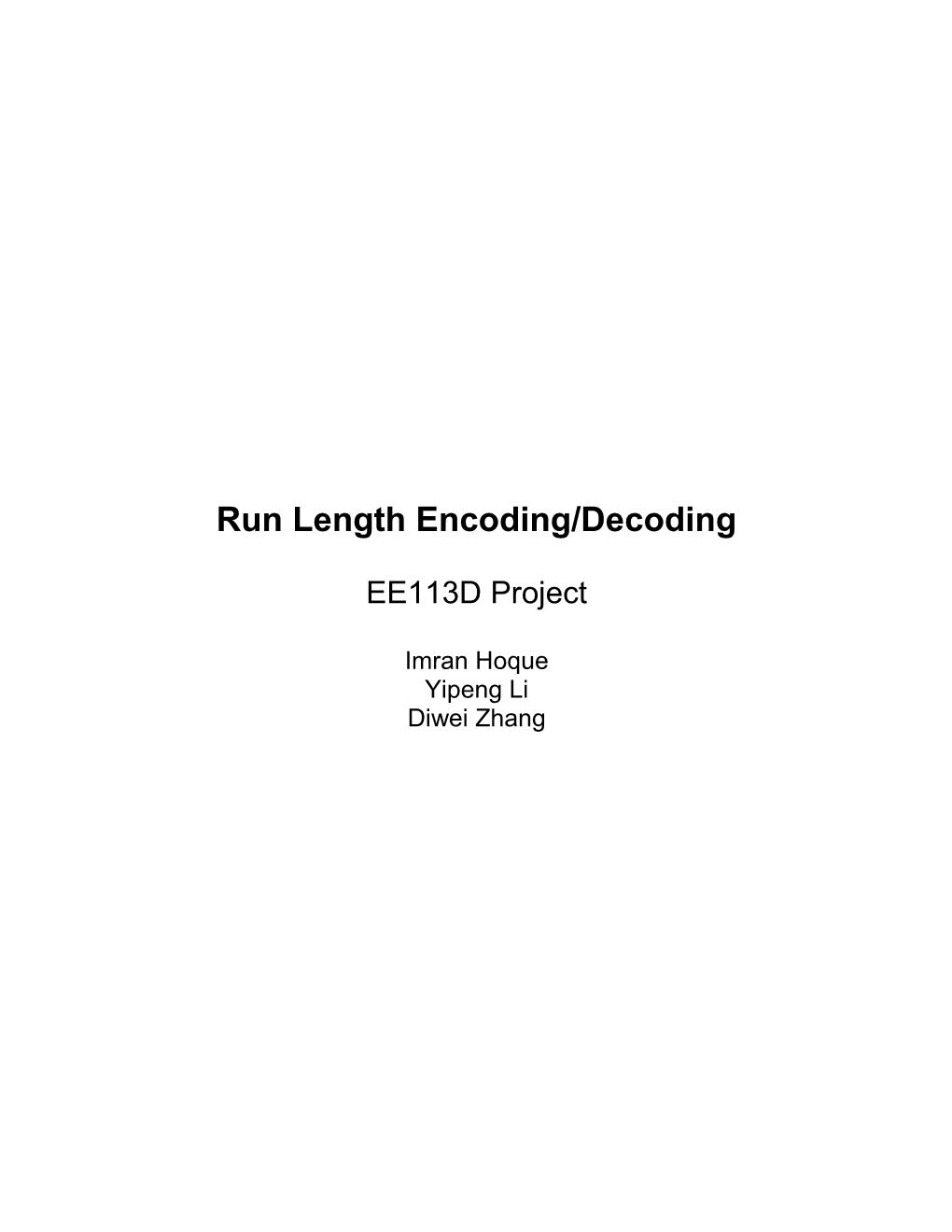 Run Length Encoding/Decoding