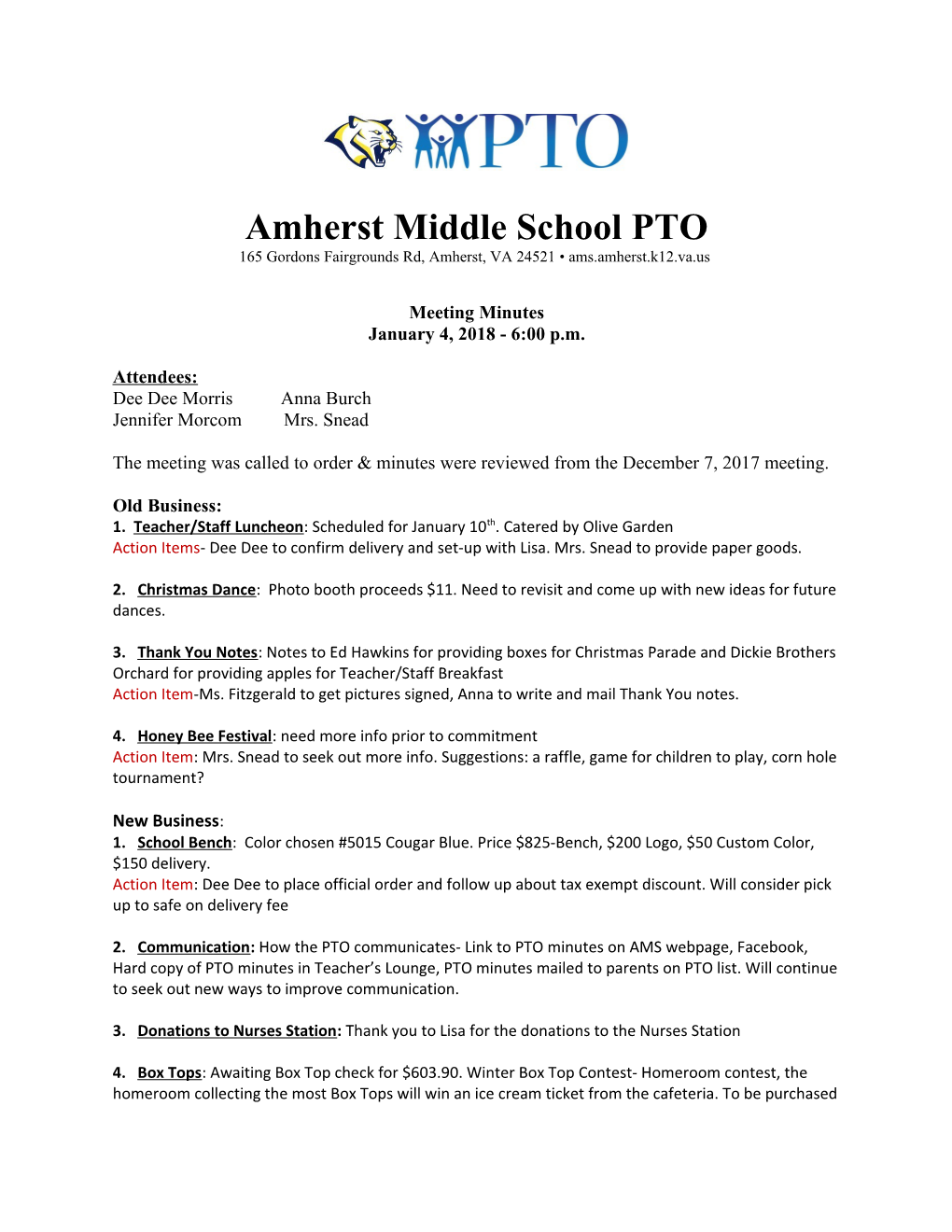 Amherst Middle School PTO