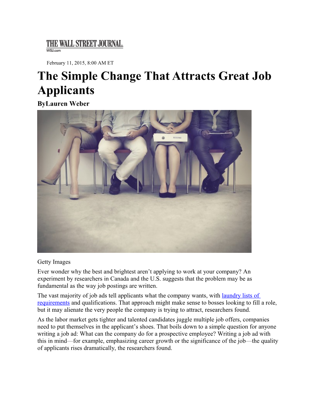 The Simple Change That Attracts Great Job Applicants