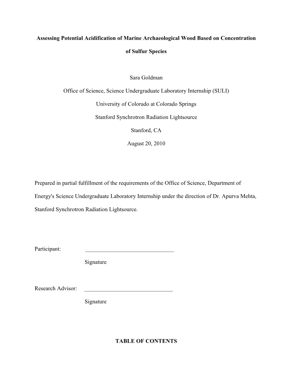 Assessing Potential Acidification of Marine Archaeological Wood Based on Concentration