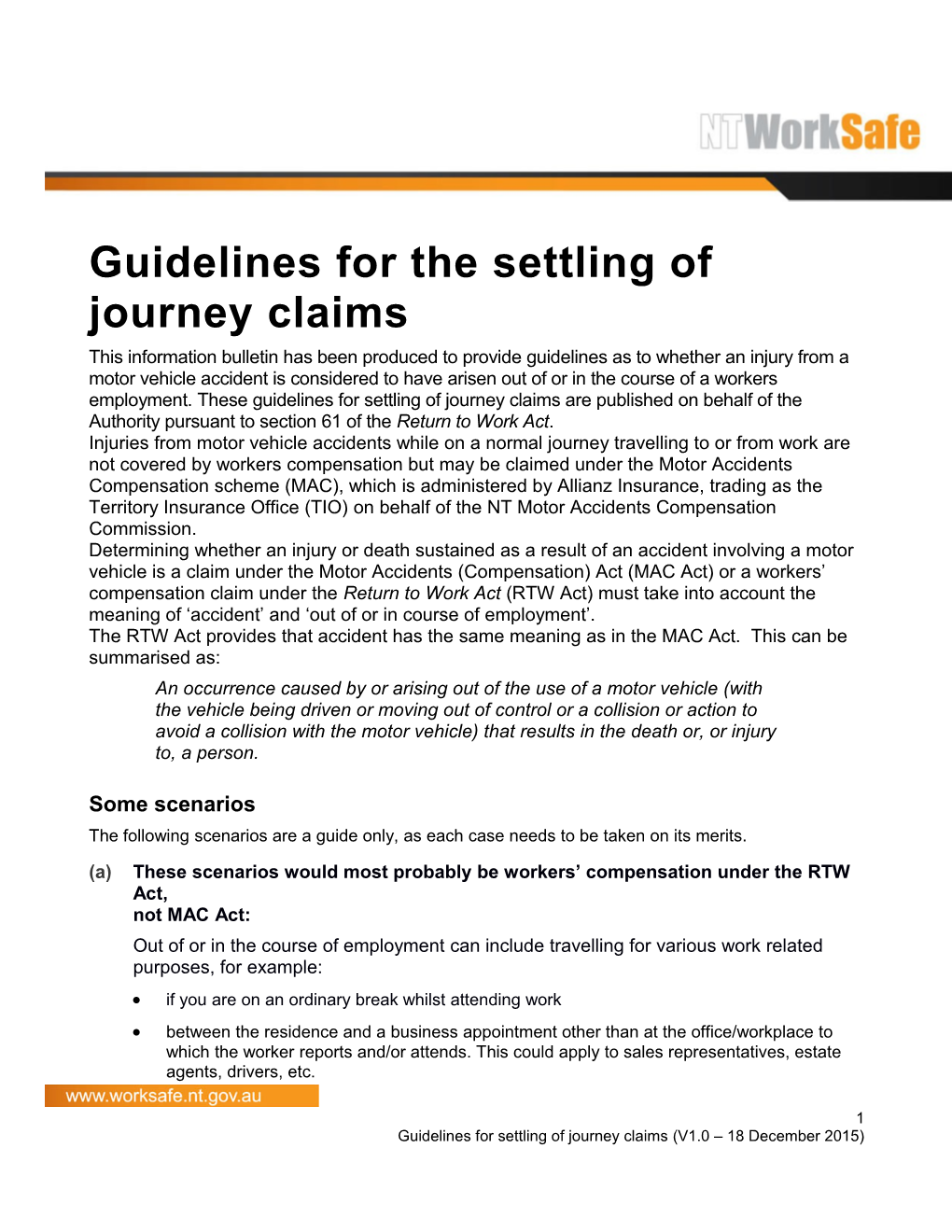 Guidelines for Settling of Journey Claims