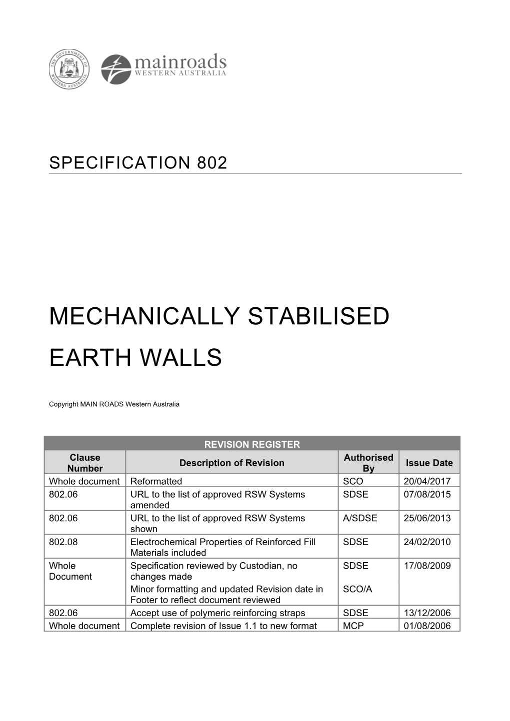Mechanically Stabilised Earth Walls