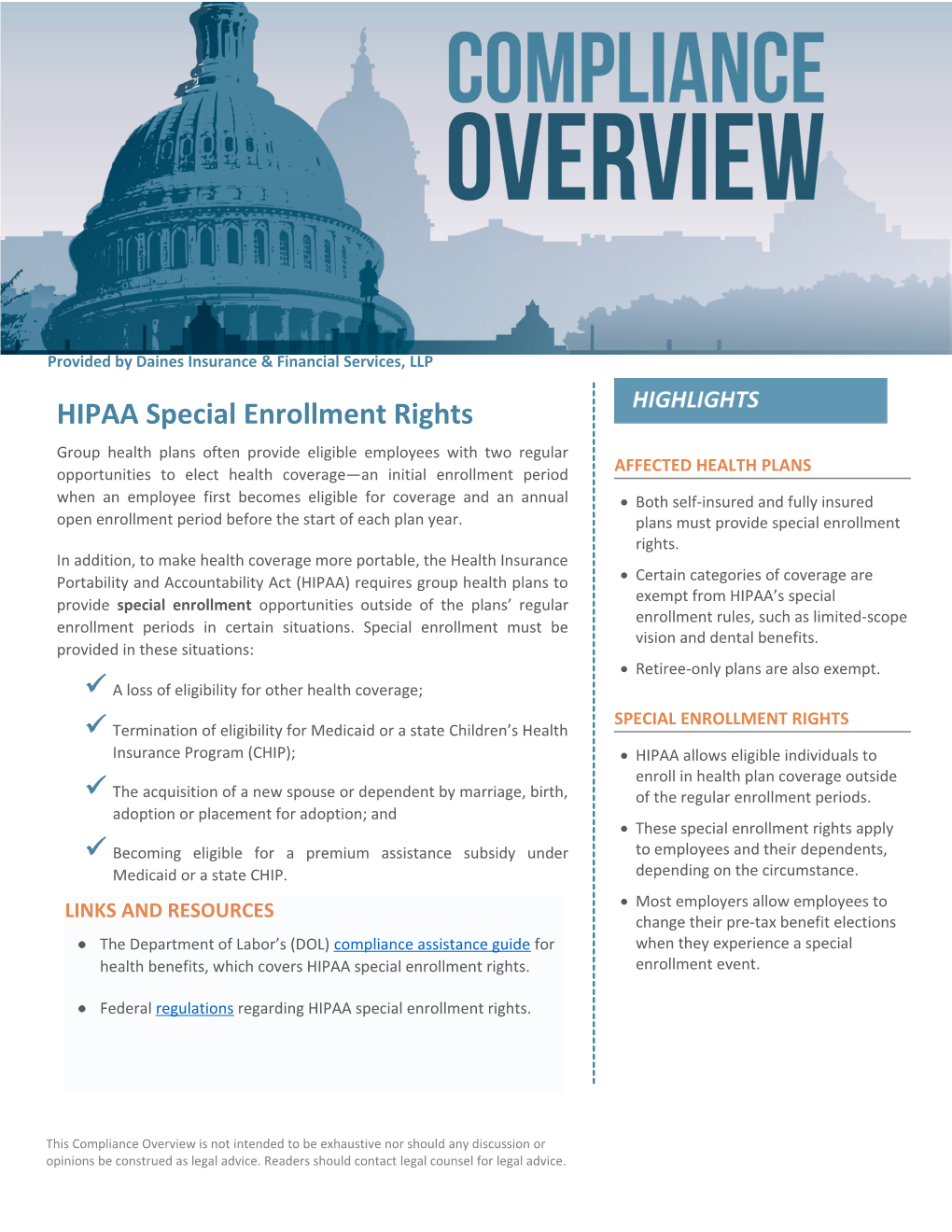 HIPAA Special Enrollment Rights