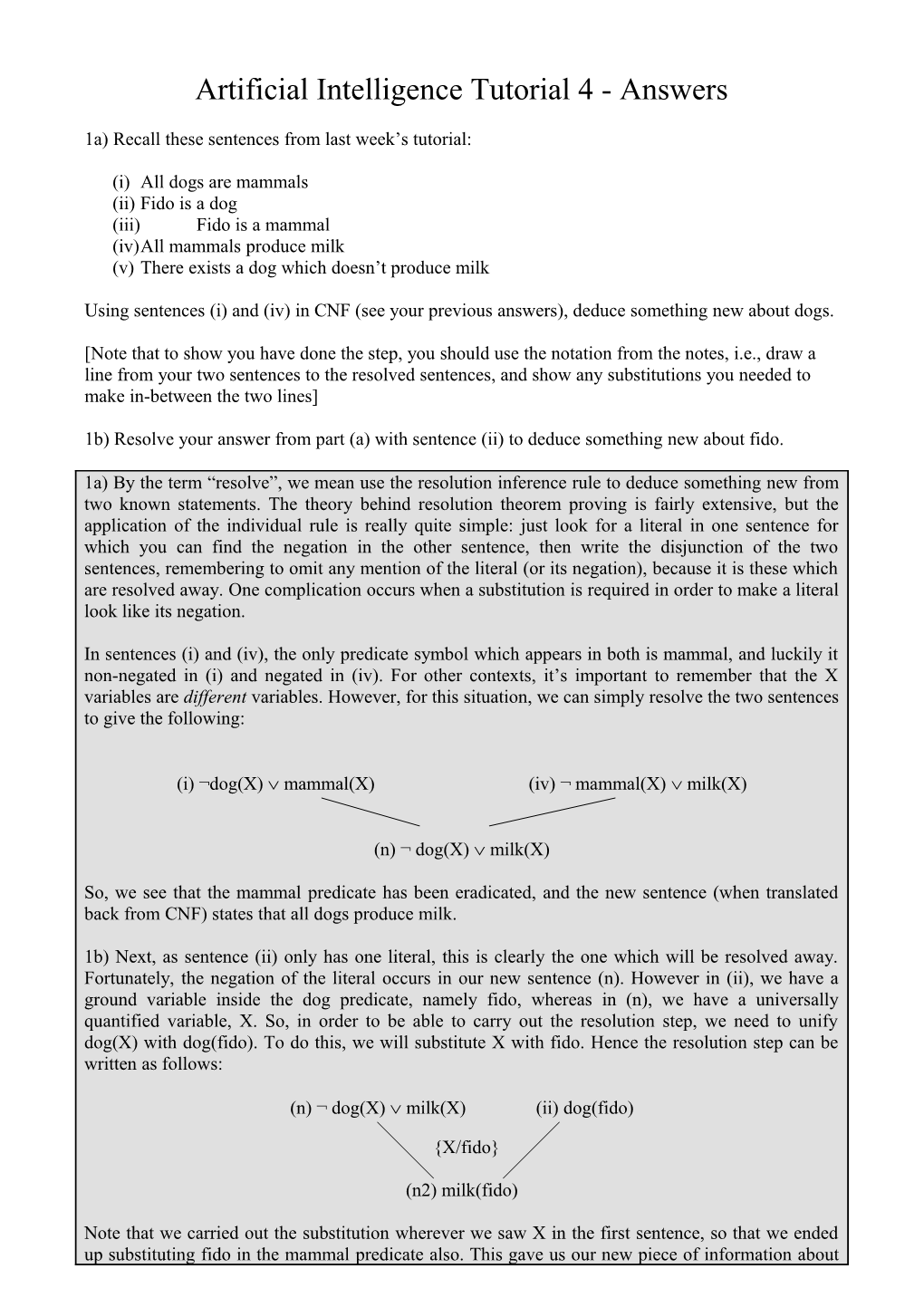 Bioinformatics Tutorial Questions 1 15Th January 2003