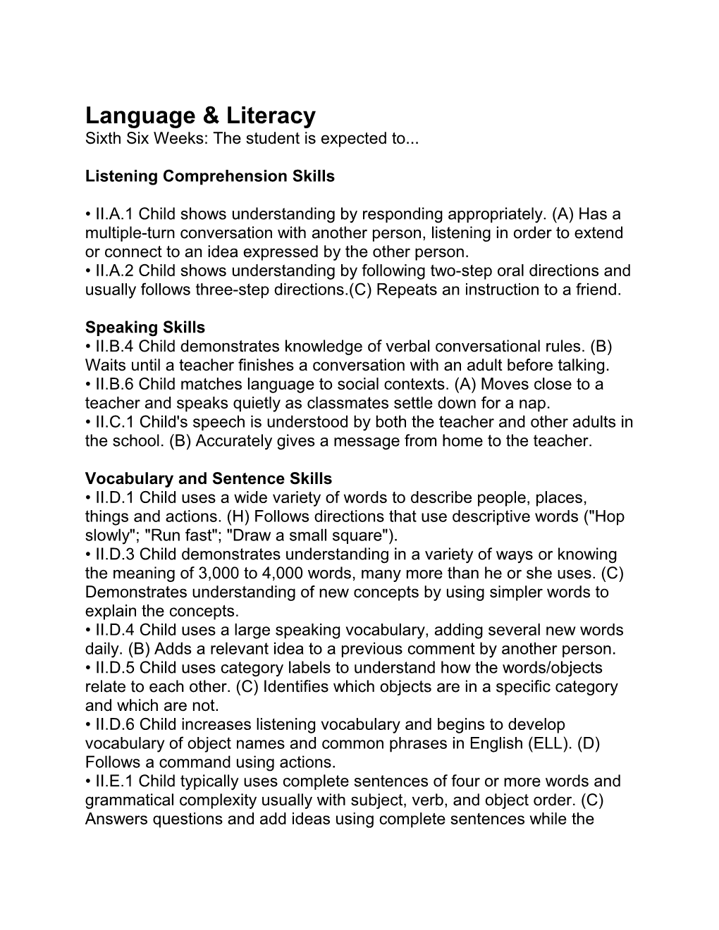 Language & Literacy