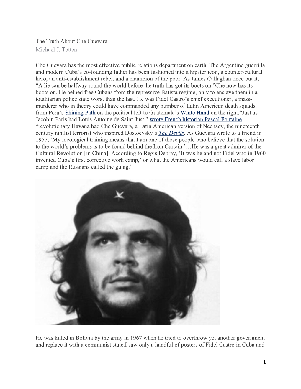 The Truth About Che Guevara