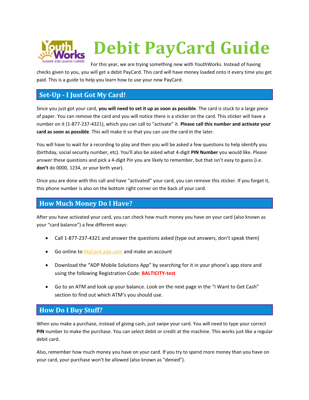 Debit Paycard Guide