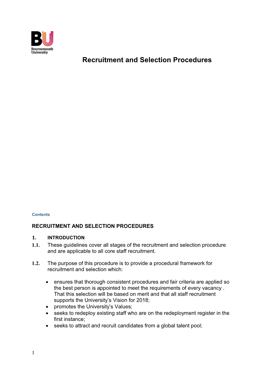 Recruitment and Selection Procedures