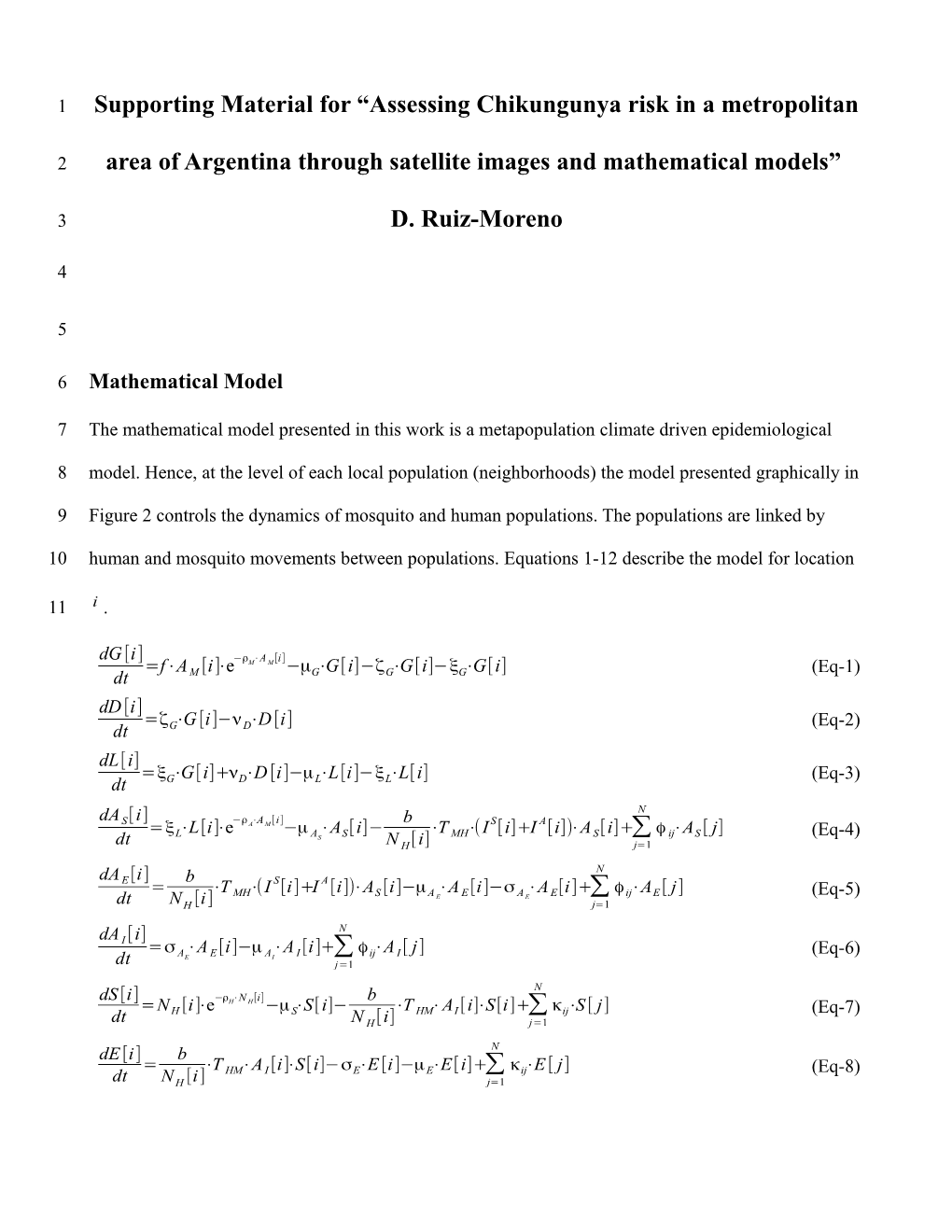 Supporting Material for Assessing Chikungunya Risk in a Metropolitan Area of Argentina