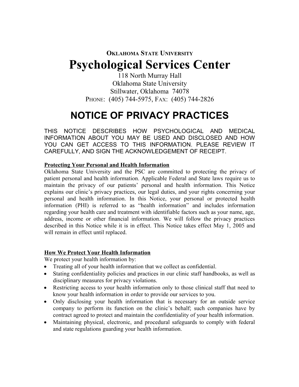 Psychological Services Center