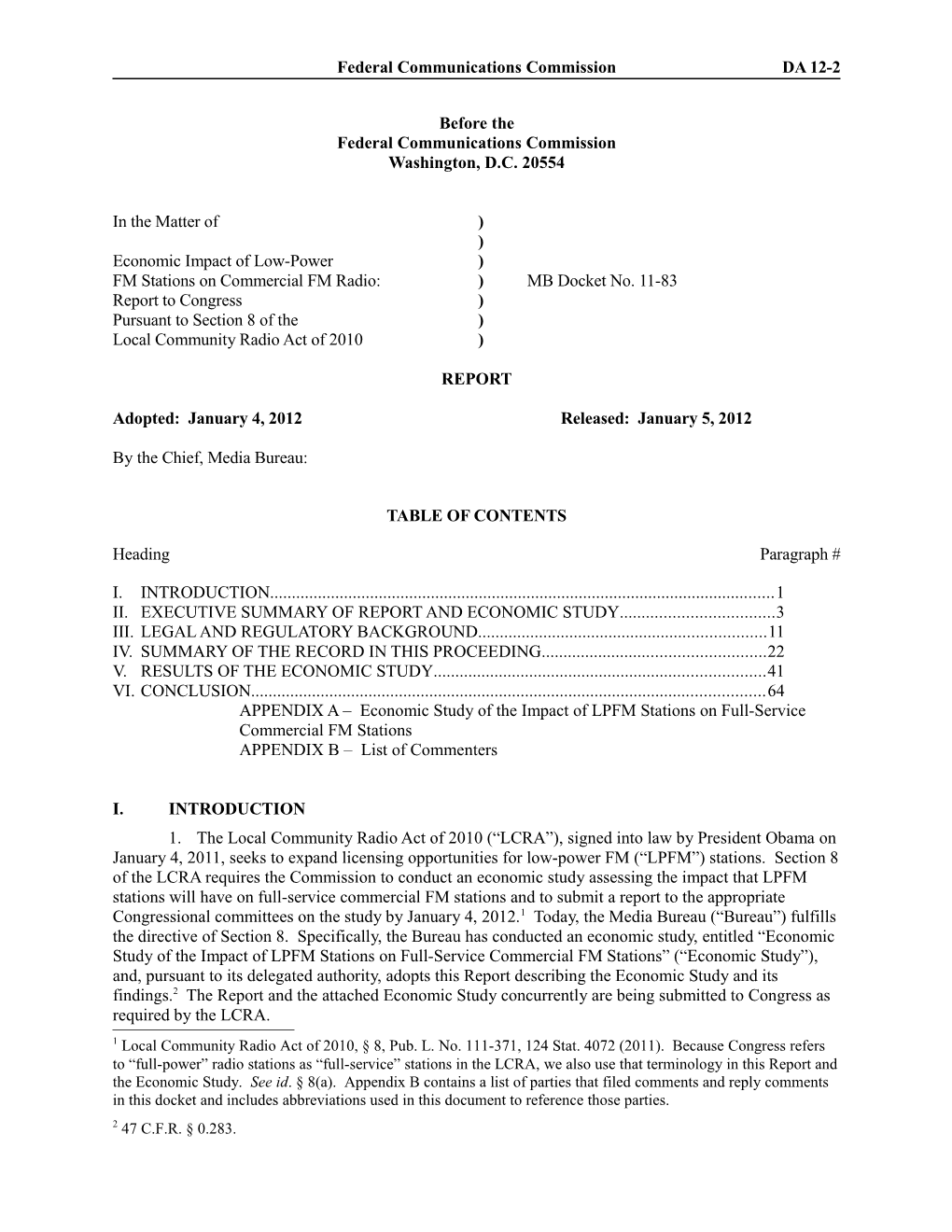 Federal Communications Commissionda 12-2