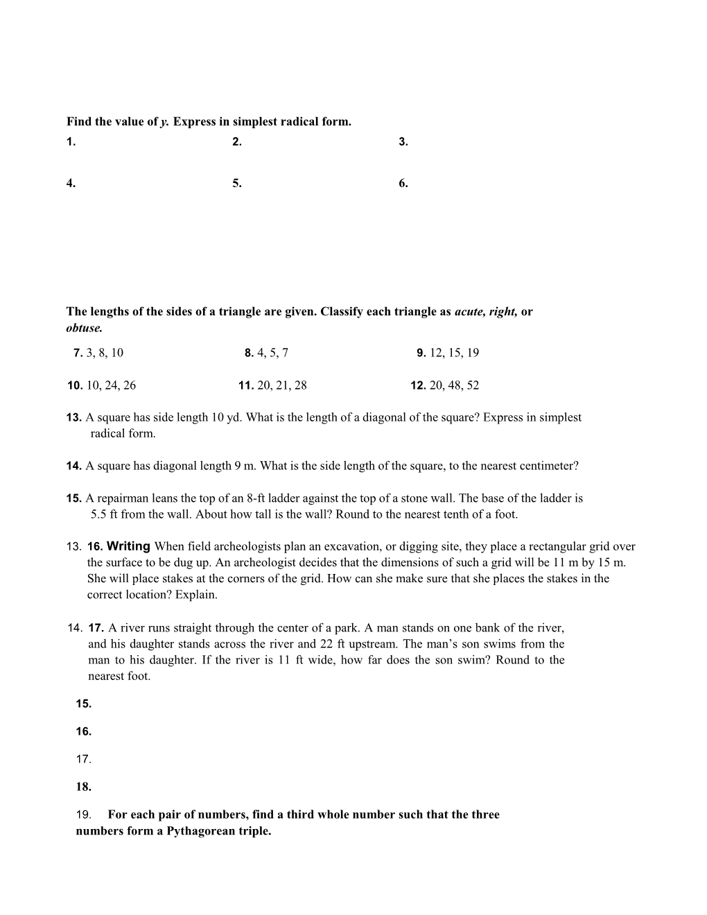 The Lengths of the Sides of a Triangle Are Given. Classify Each Triangle As Acute, Right