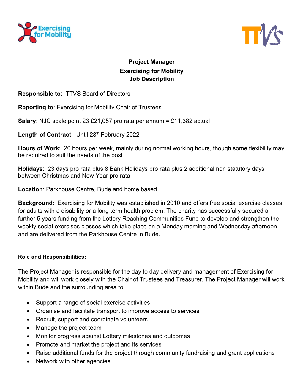 Job Description - Carewise Project Manager