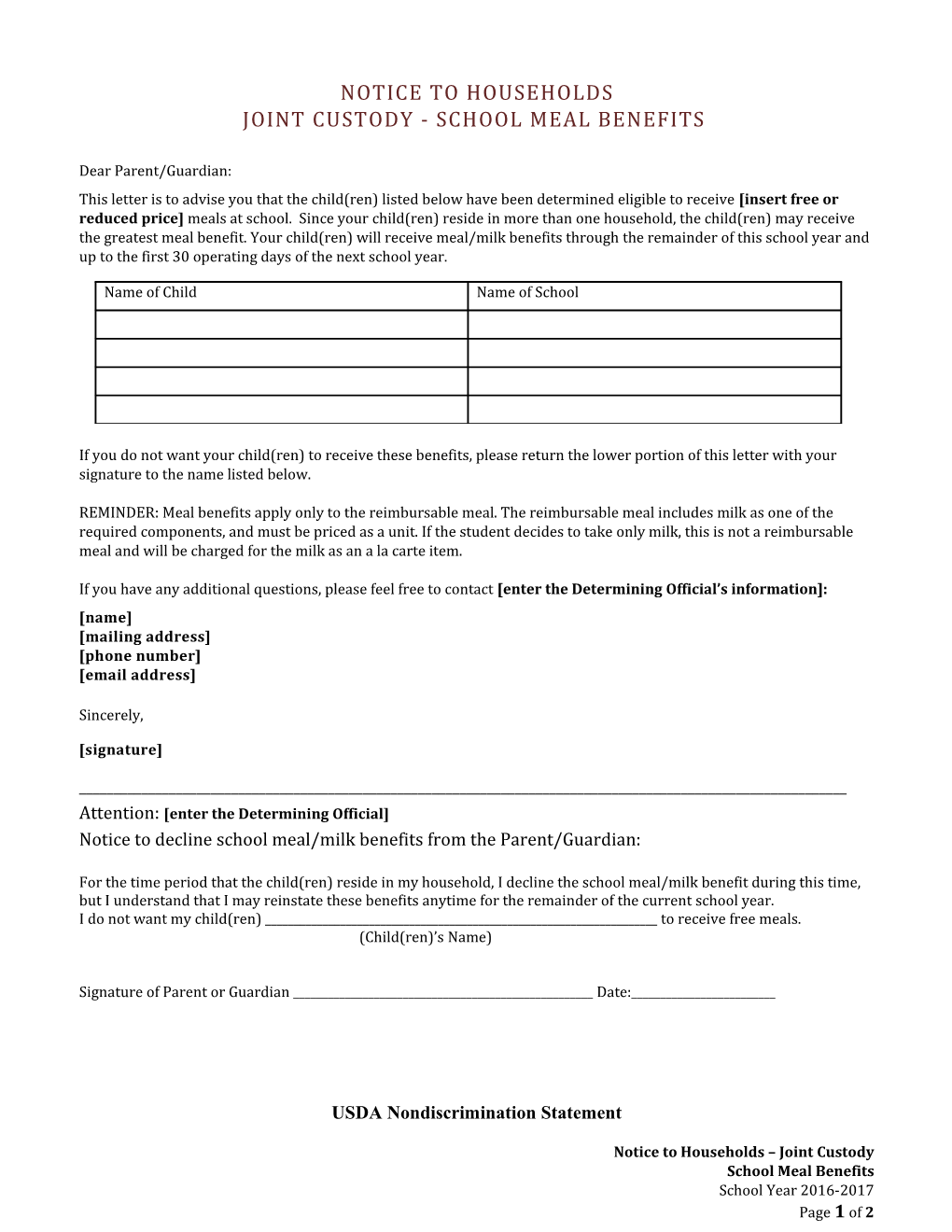 2013-2014 Free and Reduced Price Meal Application Prototype