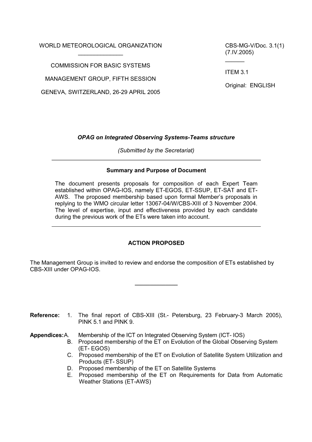 CBS MG5 OPAG IOS Teas Structure