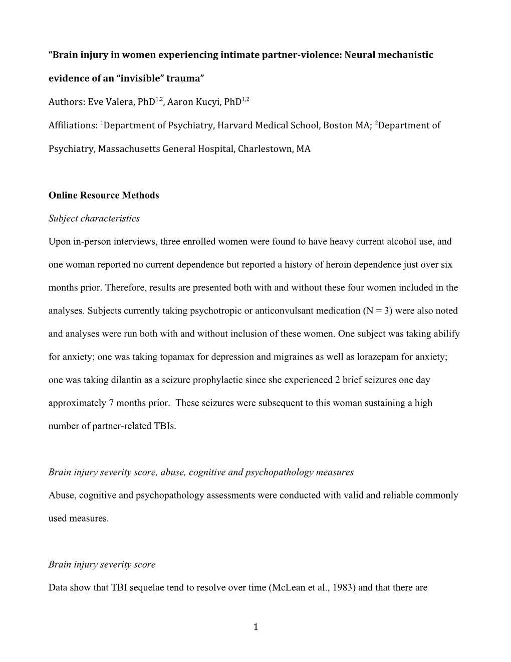 Brain Injury in Women Experiencing Intimate Partner-Violence: Neural Mechanistic Evidence