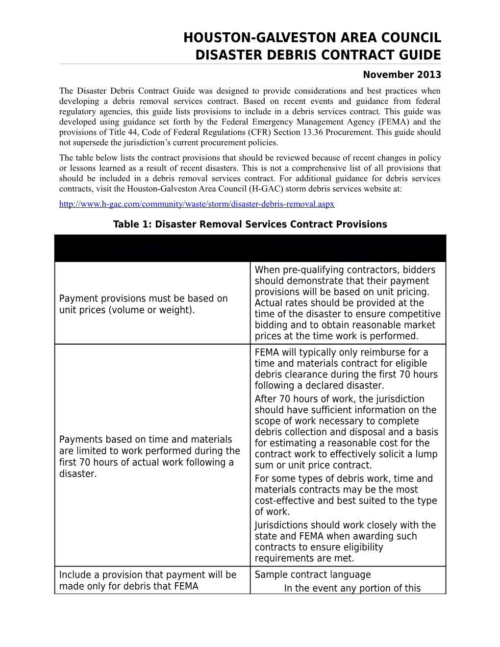 Disaster Debris Contract Guide