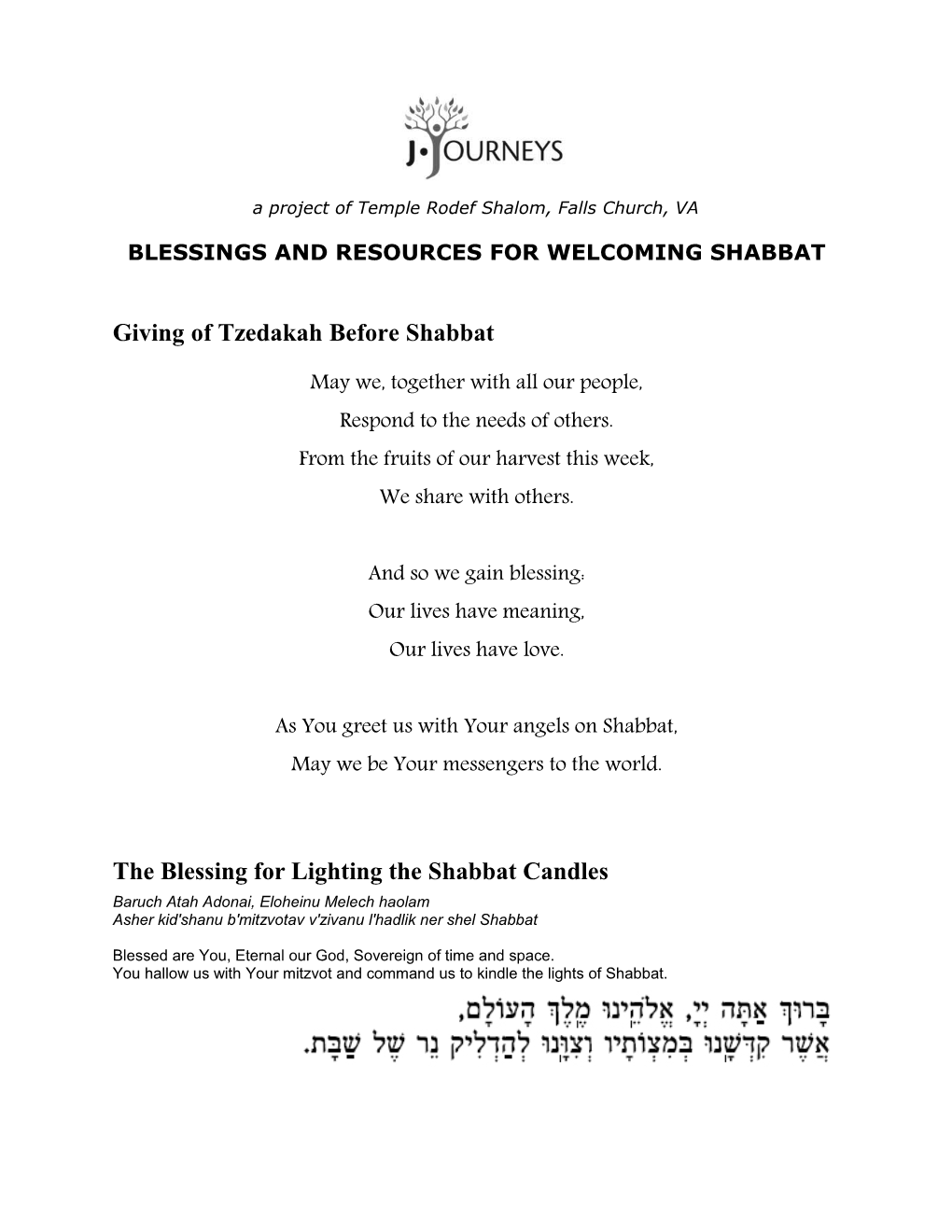 Blessings and Resources for Welcoming Shabbat