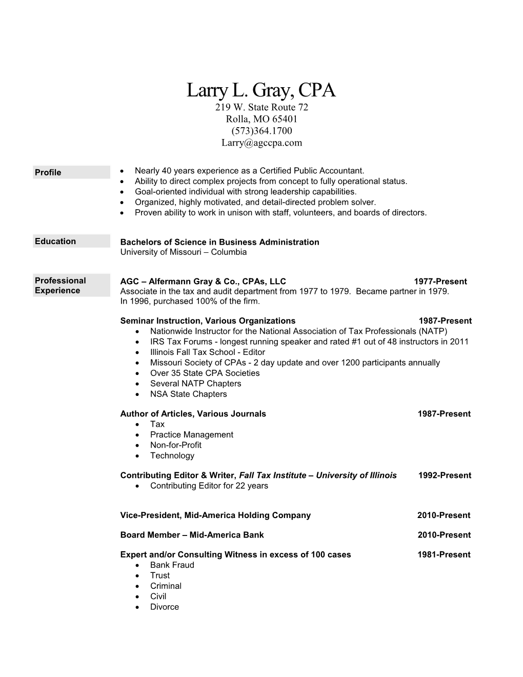 Larry L. Gray, CPA