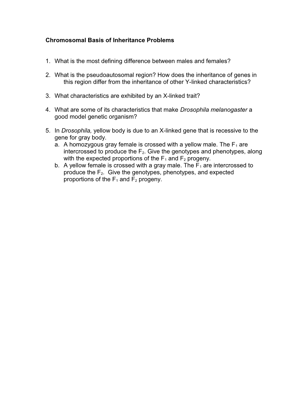 Chromosomalbasis of Inheritance Problems