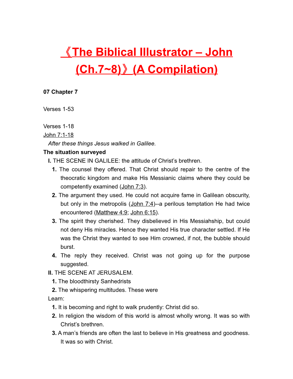 The Biblical Illustrator John (Ch.7 8) (A Compilation)
