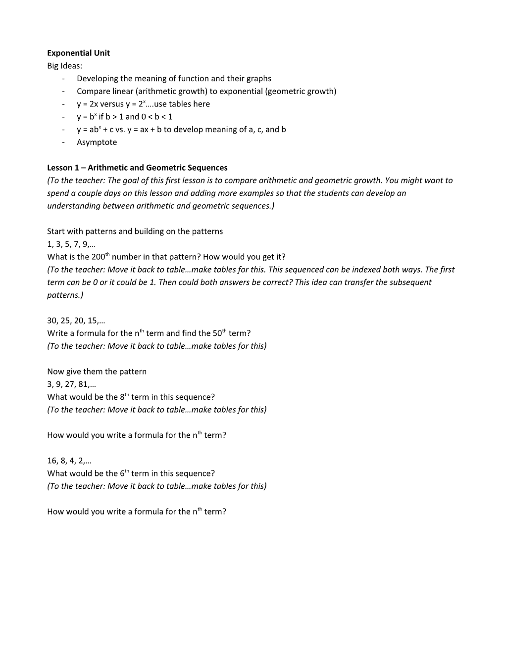 Developing the Meaning of Function and Their Graphs