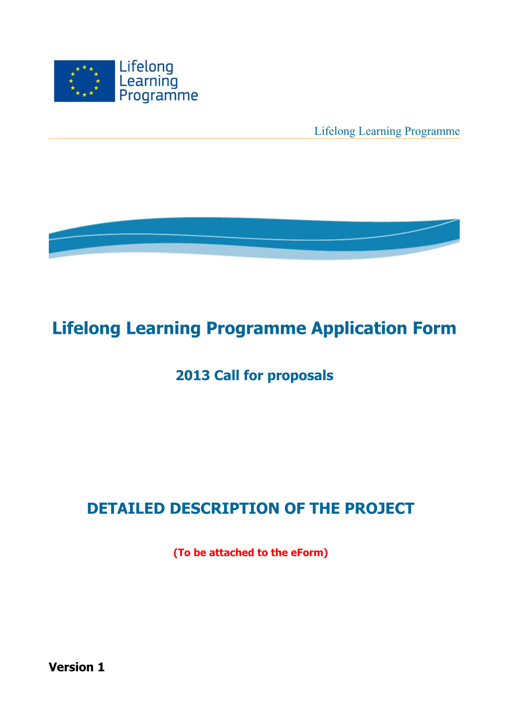 Lifelong Learning Programme Application Form