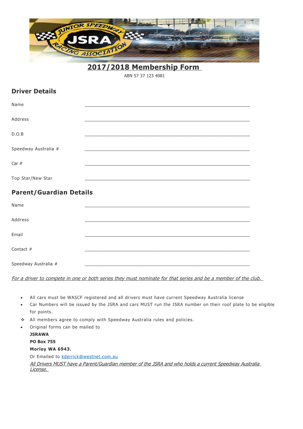 2017/2018 Membership Form