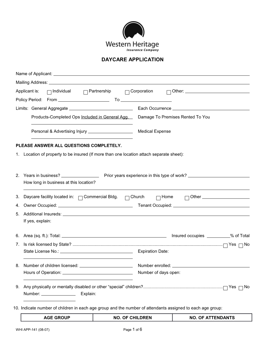 Daycare Application