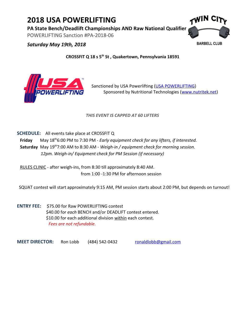 2016 USAPL Pennsylvania State Championships