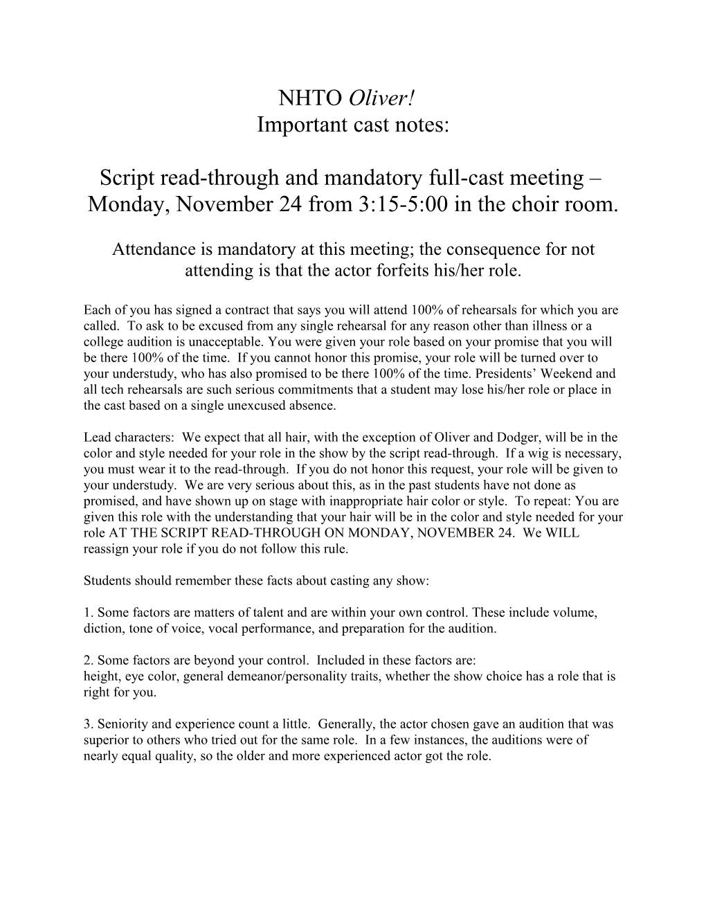 Script Read-Through and Mandatory Full-Cast Meeting