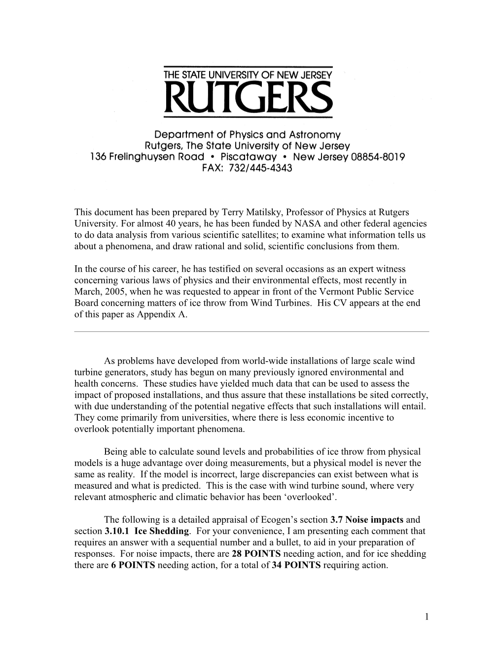 This Document Has Been Prepared by Terry Matilsky, Professor of Physics at Rutgers University