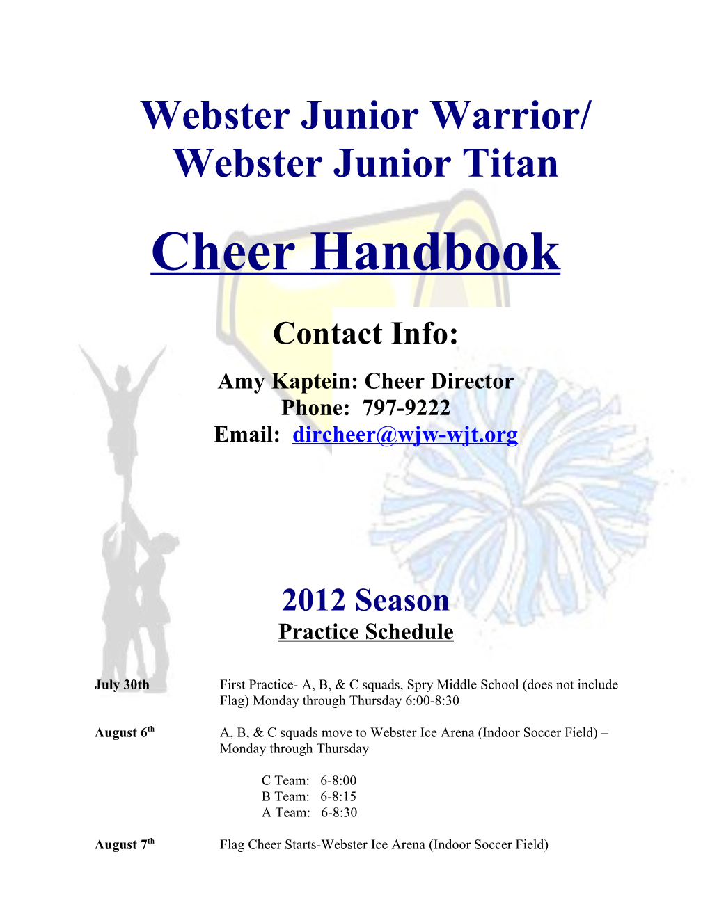 Webster Junior Warriors/Titans Cheerleading 2009